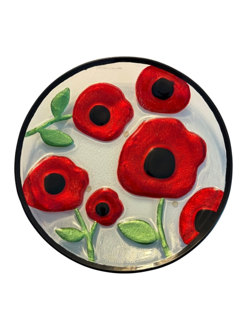Silvestri Lori Siebert DEMDACO Poppy Glass Plate 11" NWT
